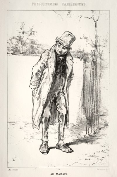 Physionomies Parisienne: Au Marais, 1869. tekijältä Paul Gavarni