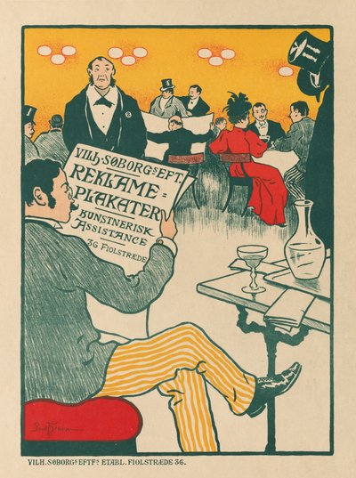 Julisteen mestarit: Wilhelm Söborgin taiteellisten julisteiden näyttelyn juliste, n. 1895. tekijältä Paul Gustav Fischer