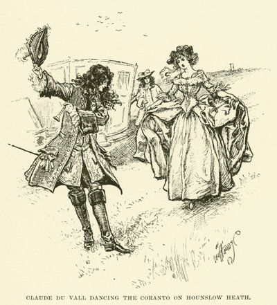 Claude du Vall Tanssii Corantoa Hounslow Heathilla (kaiverrus) tekijältä Paul Hardy