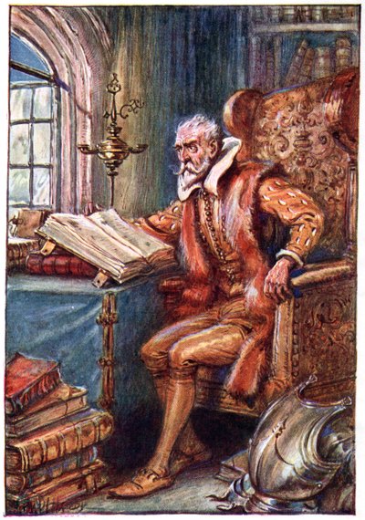 Hän kulutti aikansa lukemalla ritarikirjoja, kuvitusta "Don Quijoten seikkailuista", jonka julkaisi G. Bell und Sons, Ltd., 1911 tekijältä Paul Hardy