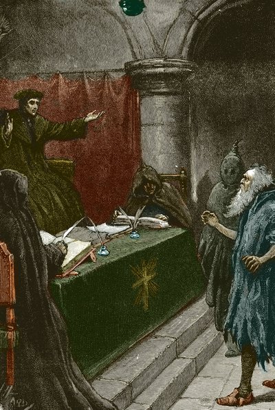 Espanjan juutalaisten inkvisitio ja karkottaminen: Espanjan juutalainen ennen suurinkvisiittoria noin vuonna 1492, kun Alhambran säädös julkaistiin - Paul Hardyn kuvitus 1891 Espanjan juutalainen ennen suurinkvisiittoria tekijältä Paul Hardy