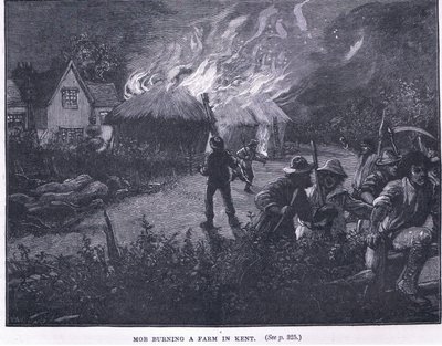 Väkijoukko poltti maatilan Kentissä vuonna 1830 tekijältä Paul Hardy