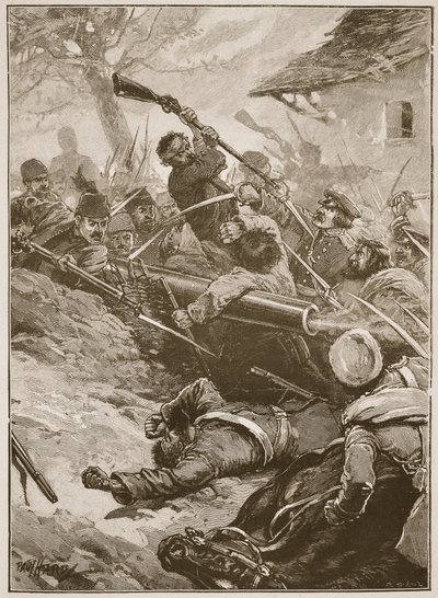 "Sitten seurasi hurja ryntäys", kuvitus Archibald Forbesin, G.A. Hentyn ja majuri Arthur Griffithsin teoksesta "Battles of the Nineteenth Century". tekijältä Paul Hardy