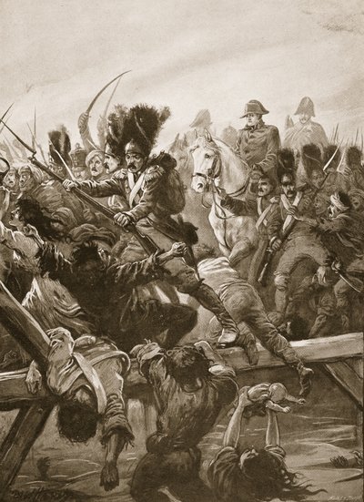 Kun kaartin jäännös nähtiin raivaamassa tietä keisarille, oli kiire, kuvitus teoksesta 1800-luvun taistelut, jonka on kirjoittanut Archibald Forbes, G.A. Henty ja majuri Arthur Griffith tekijältä Paul Hardy