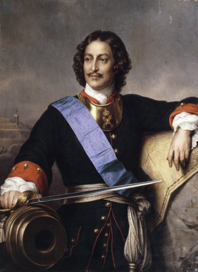 Keisari Pietari I Suuren muotokuva 1672-1725 tekijältä Paul Delaroche