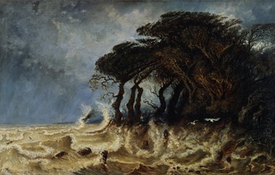 Spring Tide lähellä Honfleuria, noin 1861 tekijältä Paul Huet