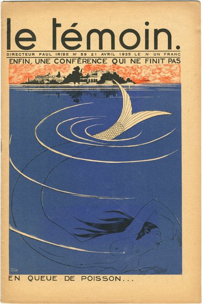 The Temoin -lehden kansilehti, Satiirical in Colours, 21. huhtikuuta 1935 (litografia) tekijältä Paul Iribe
