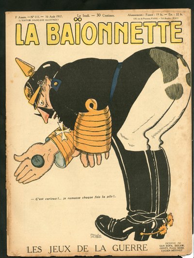Kansi kappaleesta ”La Baionnette”, Satiirinen väreissä tekijältä Paul Iribe
