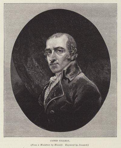 James Gillray, englantilainen kaikaturisti, satiiri ja grafiikka (kaiverrus) tekijältä Paul Jonnard