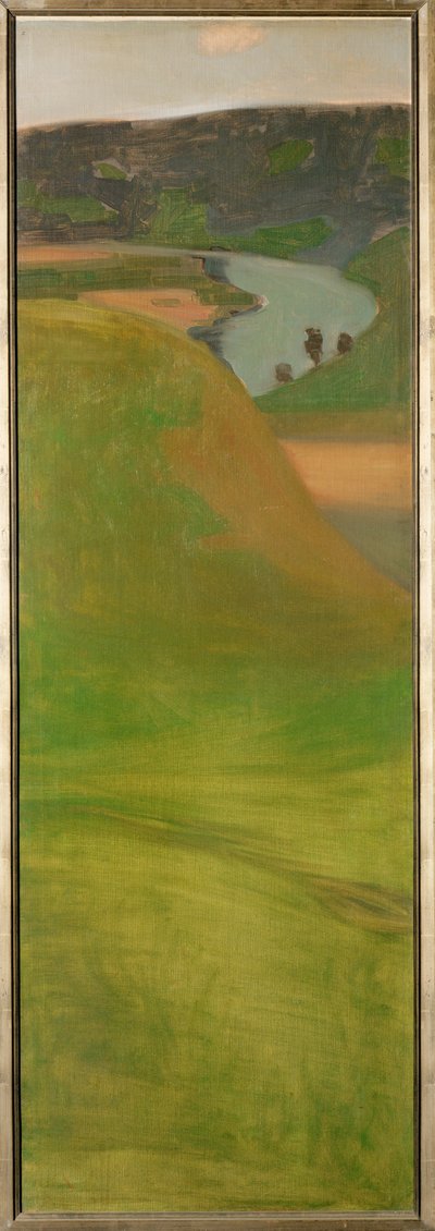 Näkymä Aare-joelle, Sveitsi (maalaus kankaalle) tekijältä Paul Klee