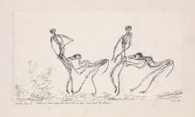 Candide, luku 16. Kun kaksi apinaa seurasi heitä puremassa pakaraan, 1911. tekijältä Paul Klee