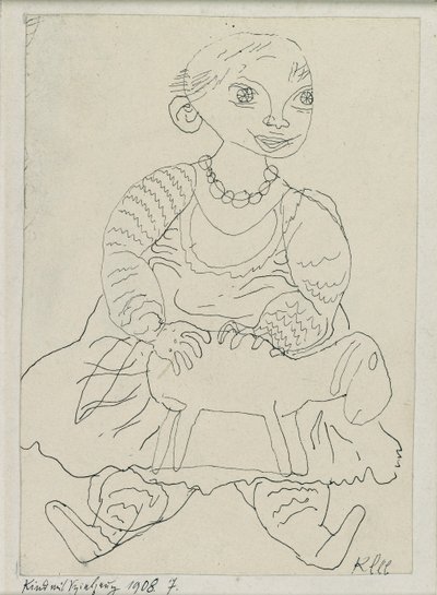 Lapsi leluineen, 1908 tekijältä Paul Klee