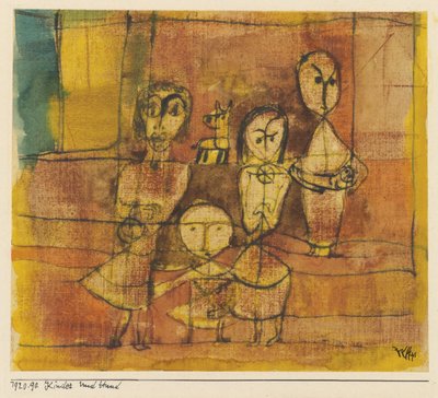Lapset ja koira, 1920 tekijältä Paul Klee