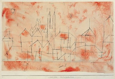 Kaupunki goottilaisen katedraalin kanssa, 1925. tekijältä Paul Klee