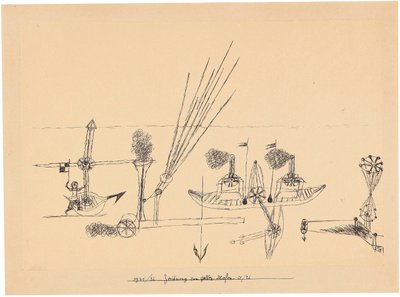 Piirustus keltaiselle satamalle, 1921-1926. tekijältä Paul Klee