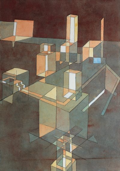 Italialainen kaupunki Paul Klee (1879-1940), akvarelli Ingres-paperille, 34x23 cm tekijältä Paul Klee