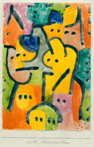 Mädchenklasse im Freien tekijältä Paul Klee
