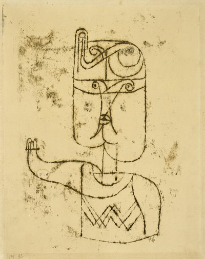 Matemaattinen kuva. 1919 (öljynsiirtopiirros paperille, asennettu pahville) tekijältä Paul Klee
