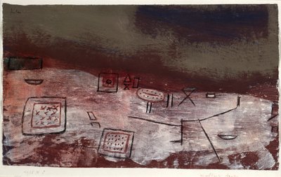 Moeblierte Arktis (arktiset huonekalut). 1935 (Tempera paperilla) tekijältä Paul Klee
