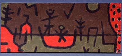 Lampi puistossa - maalaus tekijältä Paul Klee