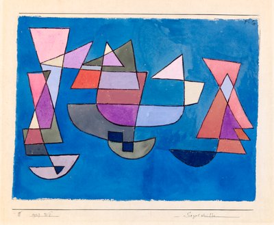 Segelschiffe-purjelaivat, 1927. tekijältä Paul Klee