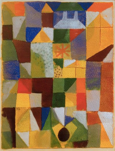 Kaupunkikokoonpano d. keltaiset ikkunat tekijältä Paul Klee