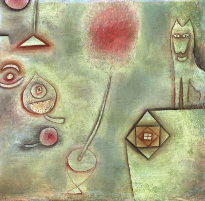 Asetelma eläinten kanssa patsas; Asetelma eläimen patsaan kanssa tekijältä Paul Klee