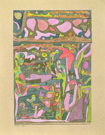 Soarele descoperind că lumea culorilor există deja, compoziție complicată finlandez tekijältä Paul Klee