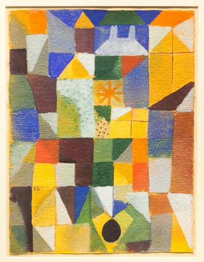 Kaupunkikokoonpano keltaisilla ikkunoilla tekijältä Paul Klee