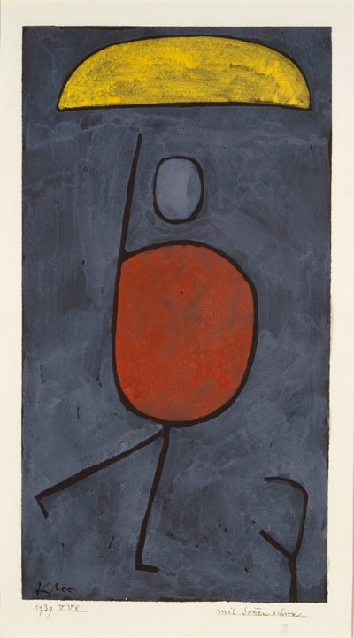 Sateenvarjon kanssa, 1939. tekijältä Paul Klee