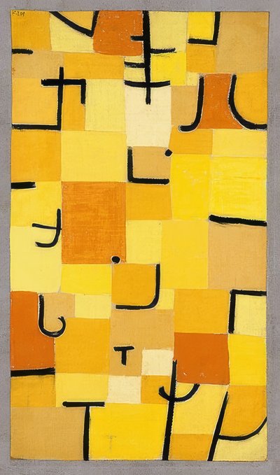 Hahmot keltaisina. 1937 tekijältä Paul Klee