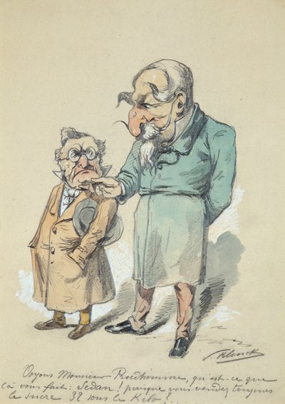 Monsieur Prudhomme ja Napoleon III (akvarelli) tekijältä Paul Klenck
