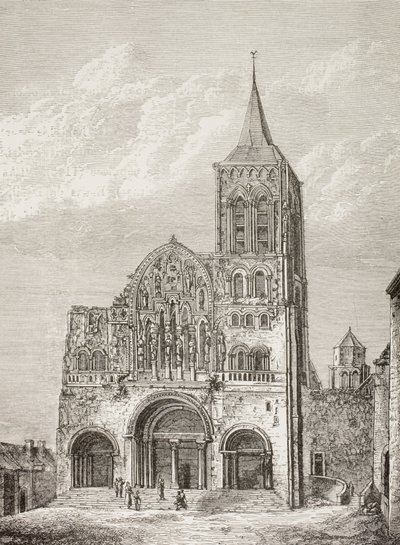 Magdelenan luostarikirkko, Vezelay, Ranska, jossa Pyhä Bernhard saarnasi toisella ristiretkellä vuonna 1146. tekijältä Paul Lacroix