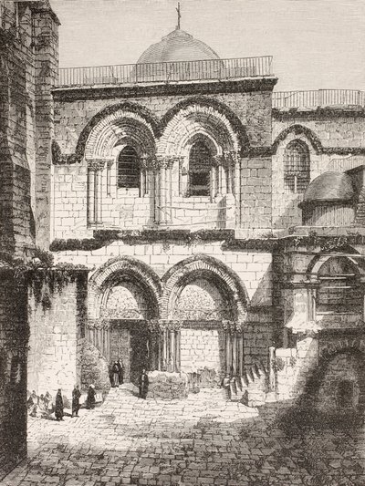 Jerusalem, Palestiina. Pyhän haudan kirkko 1800-luvulla. tekijältä Paul Lacroix