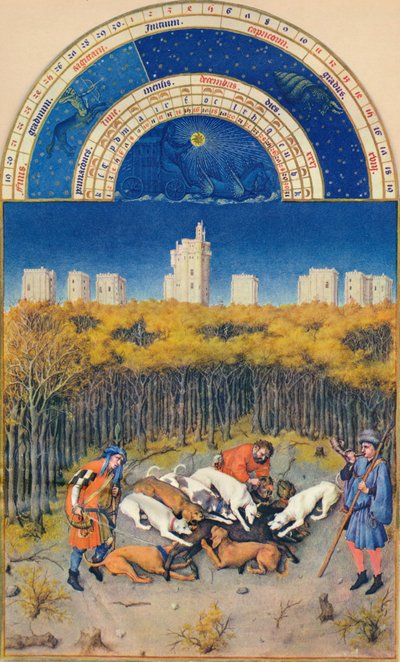 Joulukuu - Château de Vincennes, 1400-luku, 1939. tekijältä Paul Limbourg