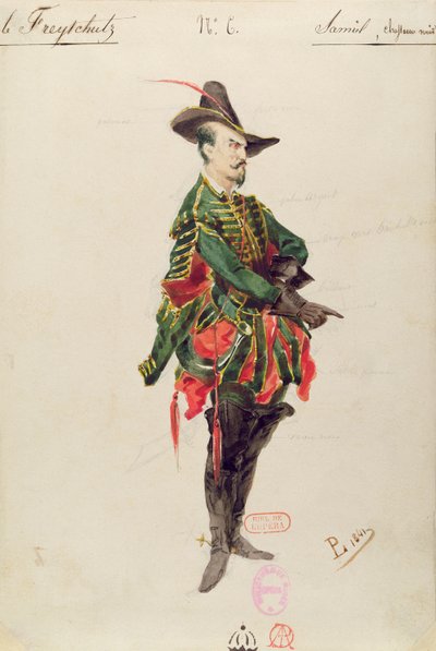 Metsästäjä Samielin puku Carl Maria von Weberin (1786-1826) oopperaan 