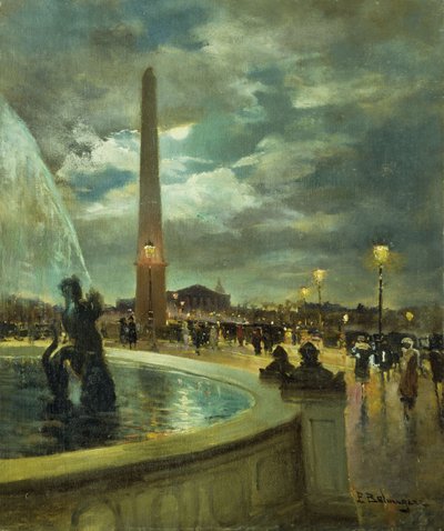Place de la Concorde (öljy laudalle) tekijältä Paul Marcel Balmigere