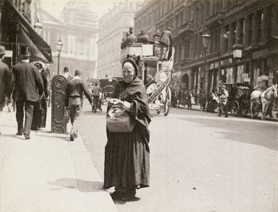 Tulitikkujen myyjä, Ludgate Hill, Lontoo, 1893 tekijältä Paul Martin