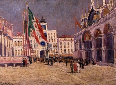 Juhlapäivä, noin 1925 (öljy kankaalle) tekijältä Paul Mathieu