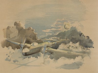 Kuunvalon matka, Hampden lentää pilvien yläpuolella tekijältä Paul Nash