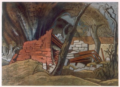 Shell Bursting, British Artists at the Front, jatkoa Länsirintamalle, osa 3, Paul Nash tekijältä Paul Nash
