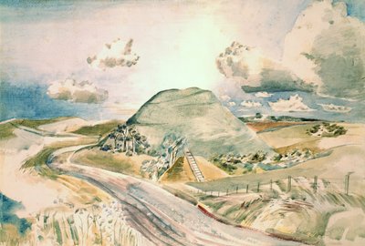 Silbury Hill (akvarelli paperille) tekijältä Paul Nash