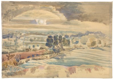 Auringonnousu laakson yllä tekijältä Paul Nash