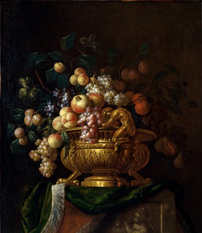 Asetelma maljakoineen ja kranaateineen. Paul Pillementin maalaus 1600-luvulta. Rouen, Musee des Beaux Arts. tekijältä Paul Pillement