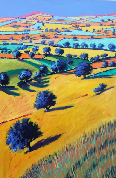 Cotswoldin laakso, 2021 (akryyli taululle) tekijältä Paul Powis