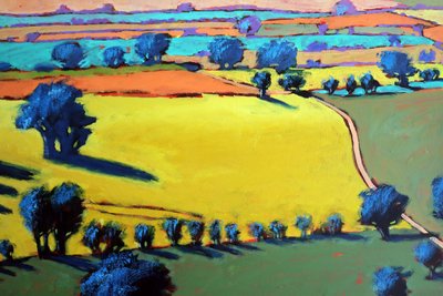 Cotswold Way lähikuva (akryyli aluksella) tekijältä Paul Powis