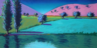 Lake Castlemorton, 2021 (akryyli taululle) tekijältä Paul Powis