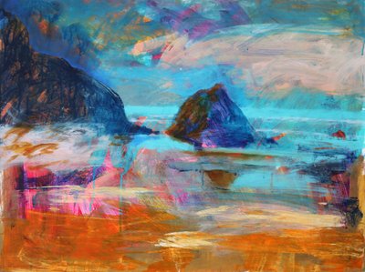 Pembroke Coast, 2021 (akryyli laudalle) tekijältä Paul Powis