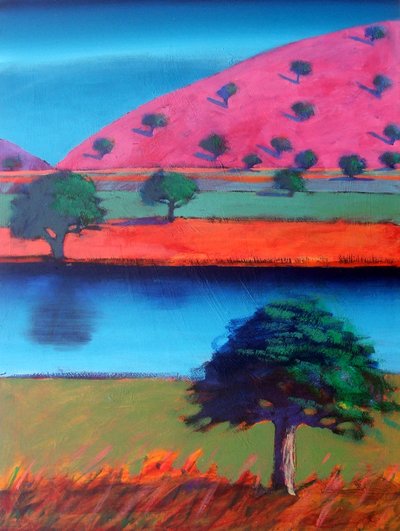 Pink Hill 2 (akryyli kortilla) tekijältä Paul Powis