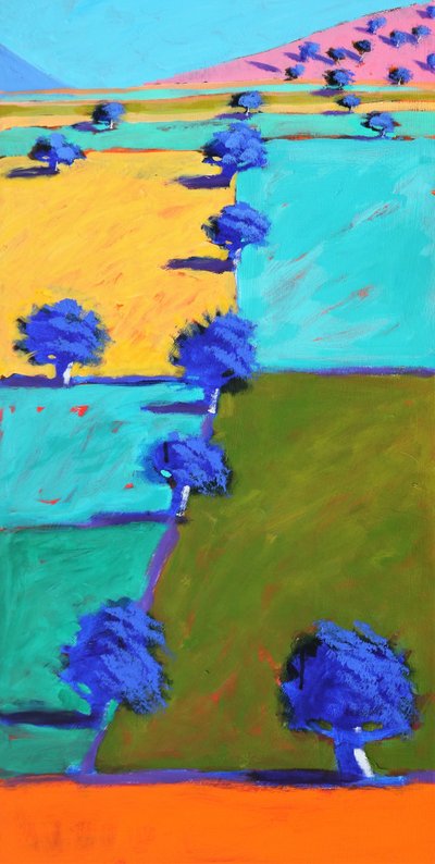 Swineyard Hill, 2021 (akryyli laudalle) tekijältä Paul Powis